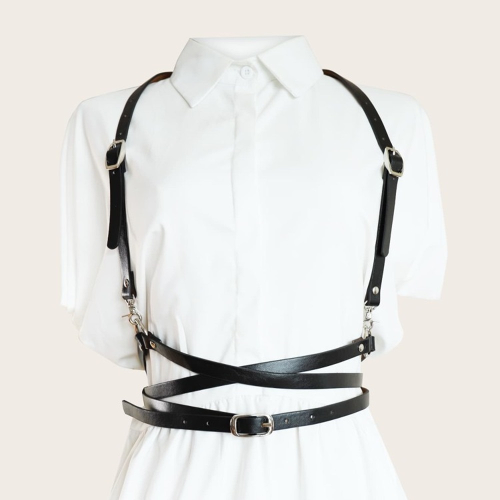 Harness Suspender Pu Leather Belt Women Men Belt